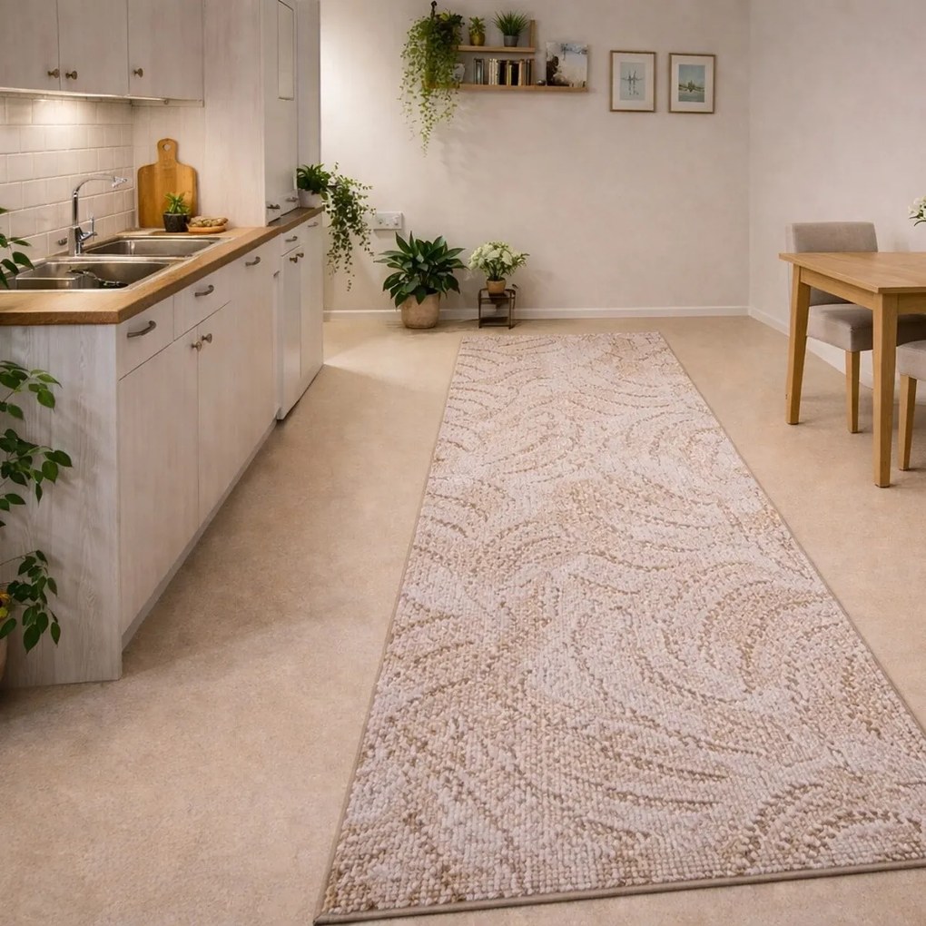 AladinWorld Expres, Behúň Scroll béžový, 67x200, béžová, obývacia izba