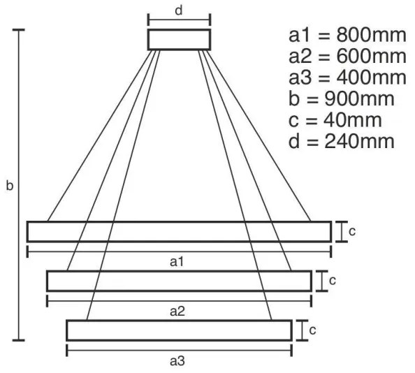 LED Stmievateľný luster na lanku LED/125W/230V 3000-6500K + diaľkové ovládanie