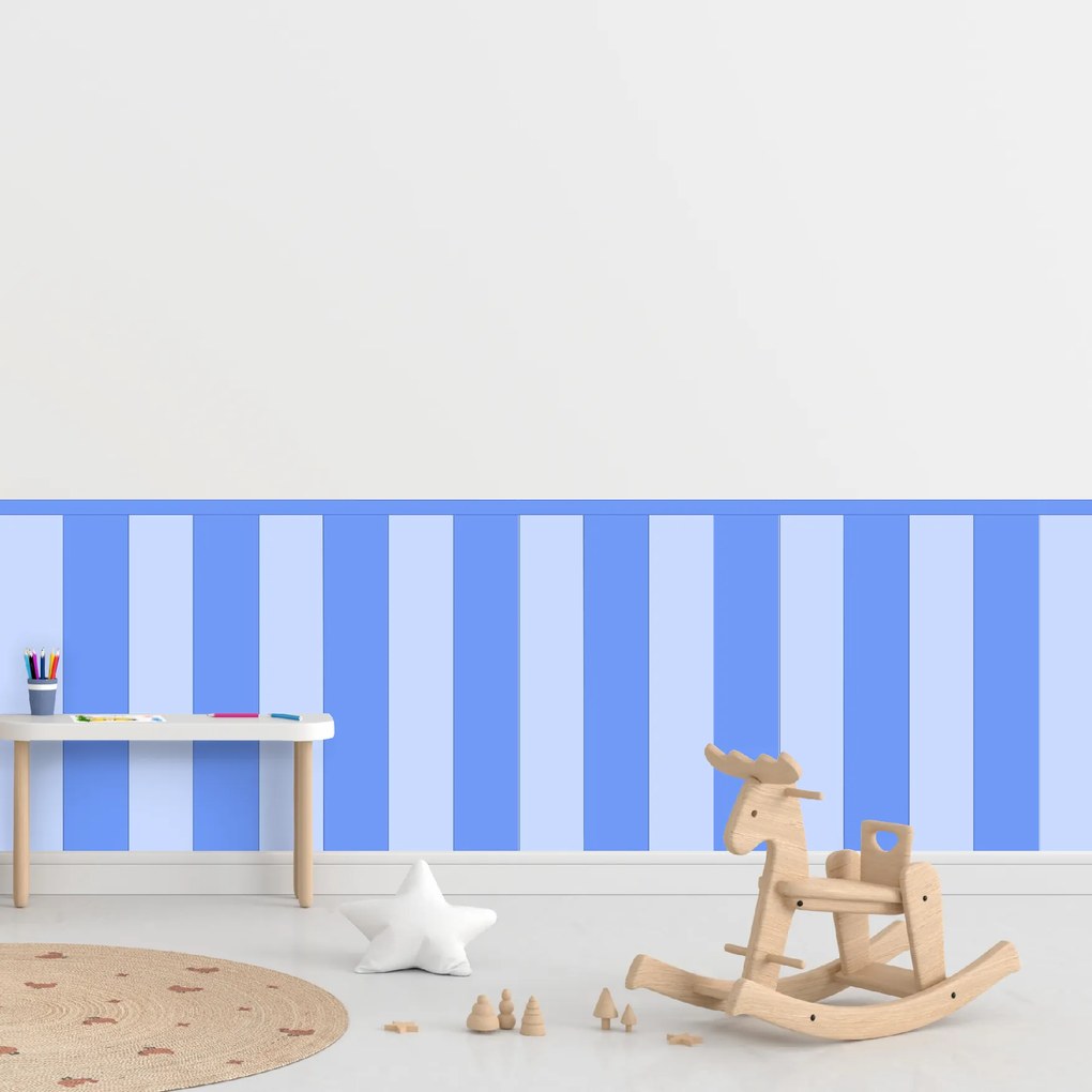 60x100cm Obdĺžnik - Modrá farba - textilná nálepka na stenu Farba: Kombinácia, Veľkosť: 80 cm