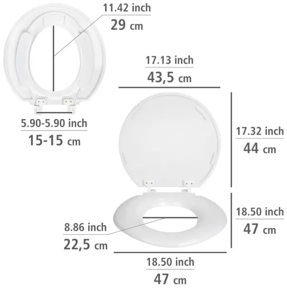WENKO 25112100-WC sedadlo TORINO 44x43,5 cm biela