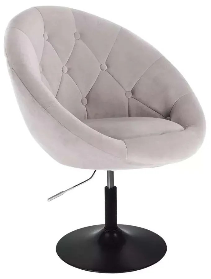LuxuryForm DESIGN Kreslo VERA VELUR na čiernom tanieri - svetlo šedé