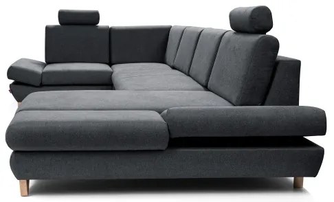 Rozkladacia rohová čalúnená sedacia súprava s úložným priestorom v tvare U AVESTA antracit