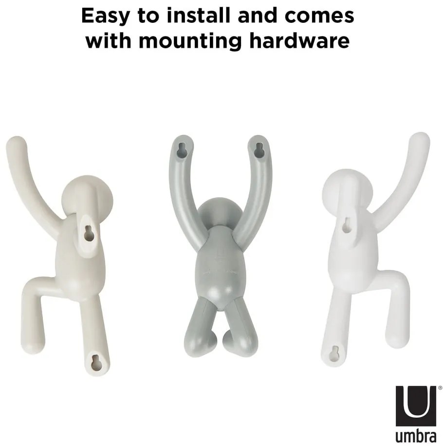 Nástenné plastové háčiky v súprave 3 ks Buddy – Umbra