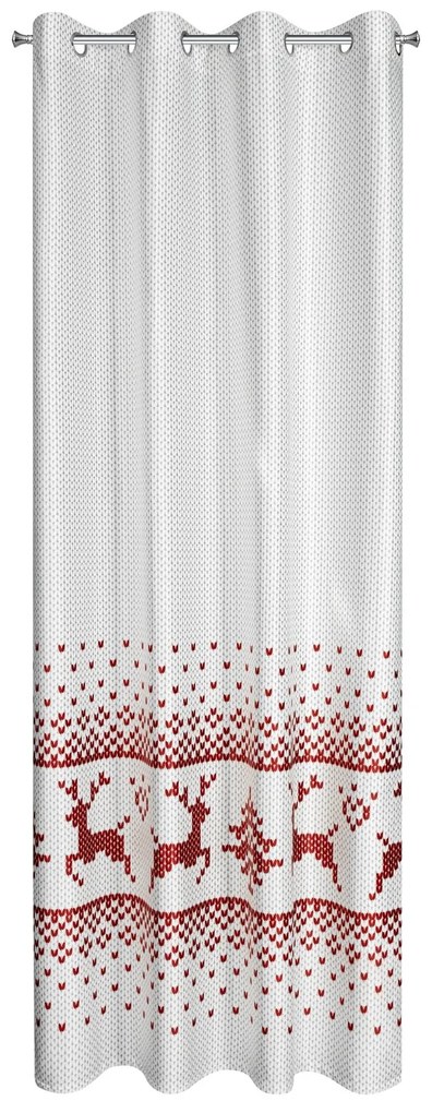 VIANOČNÝ ZATEMŇOVACÍ ZÁVES NA KRÚŽKOCH NOEL 140X250 CM BIELA