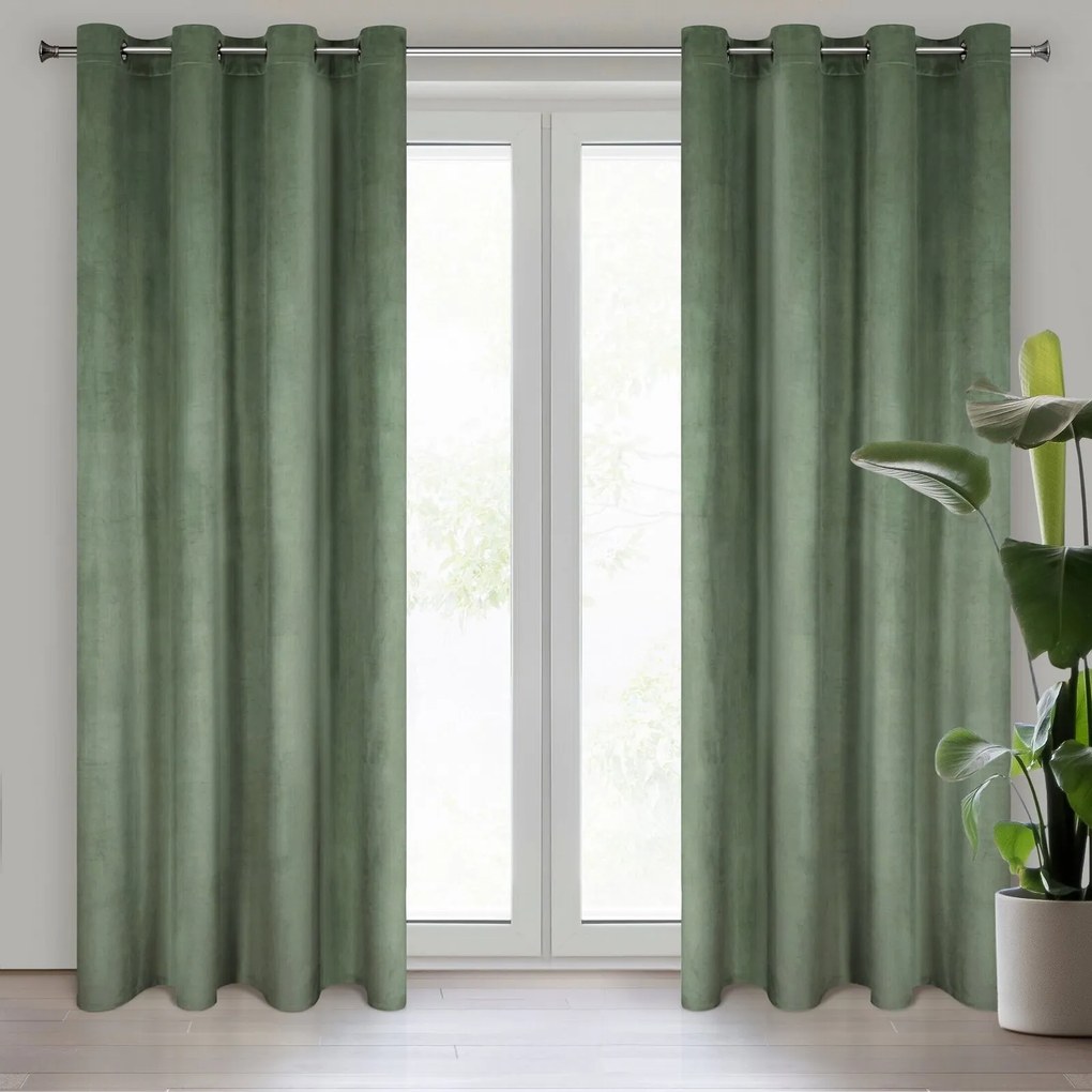 ZATEMŇOVACÍ ZÁVES NA KRÚŽKOCH ROSA 140X250 CM TMAVOMÄTOVÁ