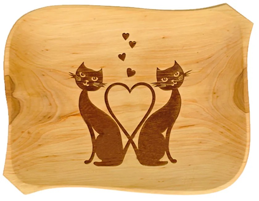 Servírovací podnos AMADEA jelšový mačky 26 cm