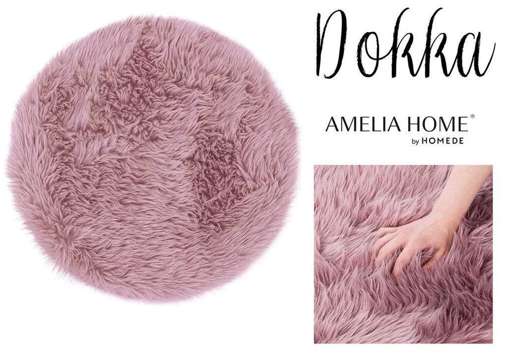 AmeliaHome Okrúhly koberec Dokka I ružový, velikost d45