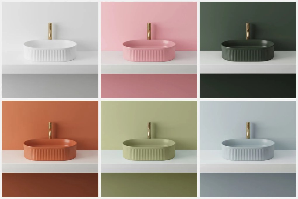 Rea Vanda Blueberry, umývadlo na dosku 490x310x130 mm, modrá matná, REA-U3535