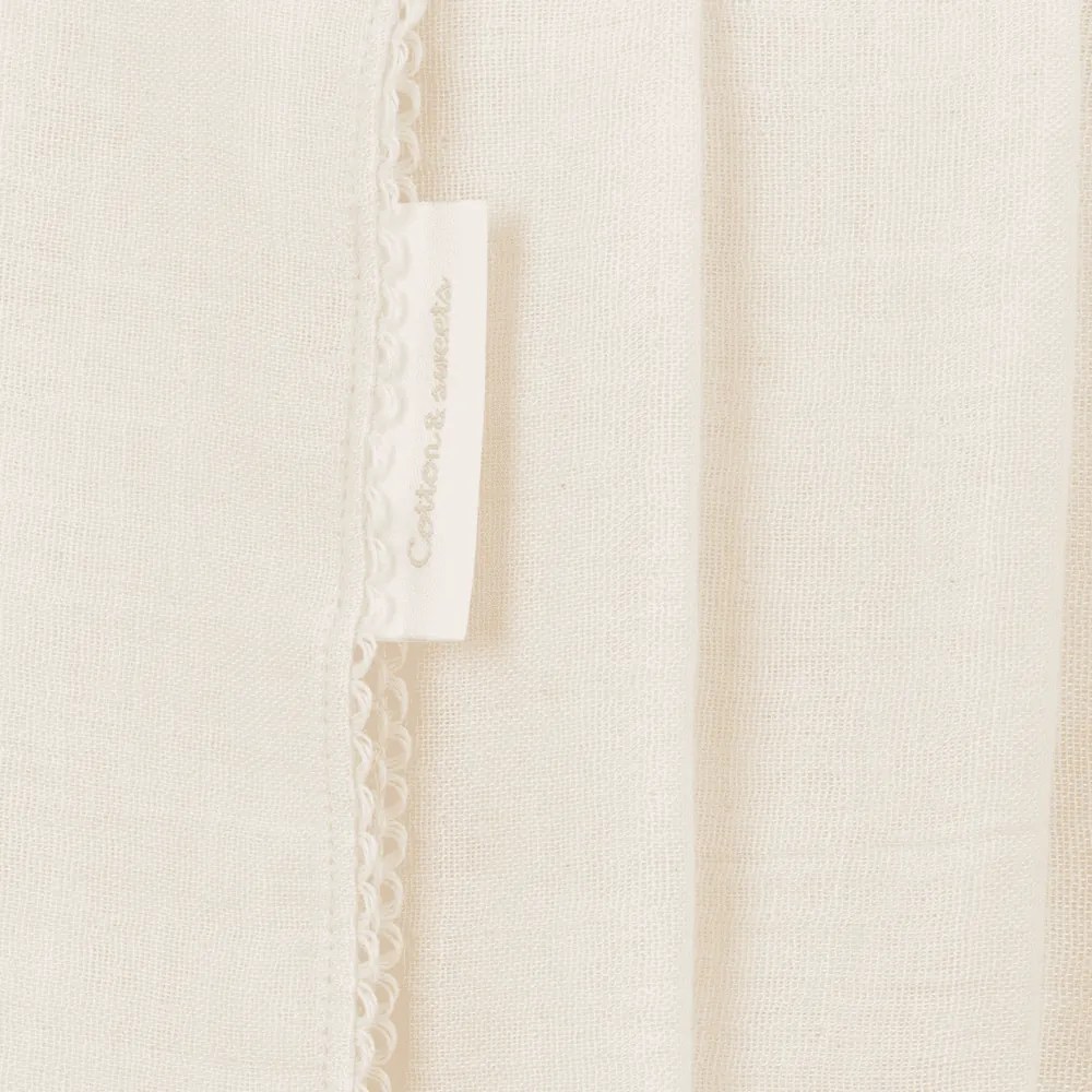 Bambusová Junior zavinovačka s čipkou vanilka 100x135 cm