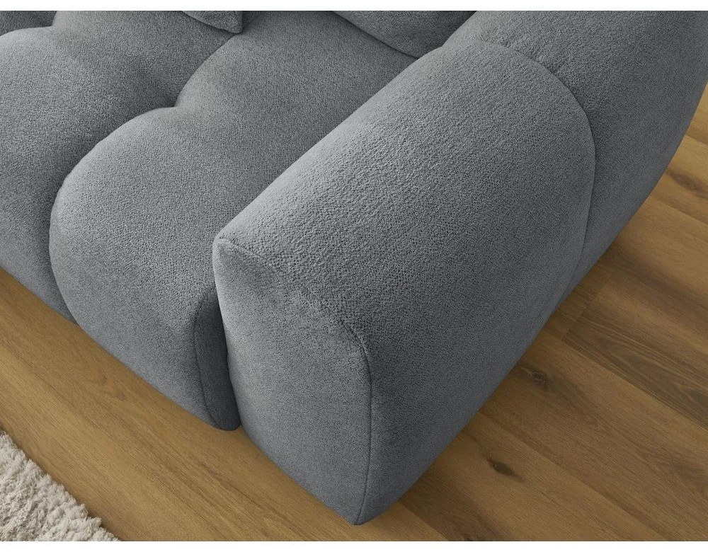 Sivá ženilková rozkladacia/s úložným priestorom rohová pohovka (ľavý roh/s leňoškou) Roxelane – Bobochic Paris