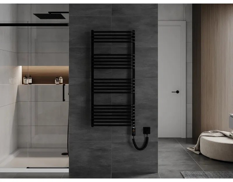Mexen Apollo, elektrické vykurovacie teleso 1210x550 mm + vykurovacia tyč 600 W, čierna, W117-1210-550-2600-70