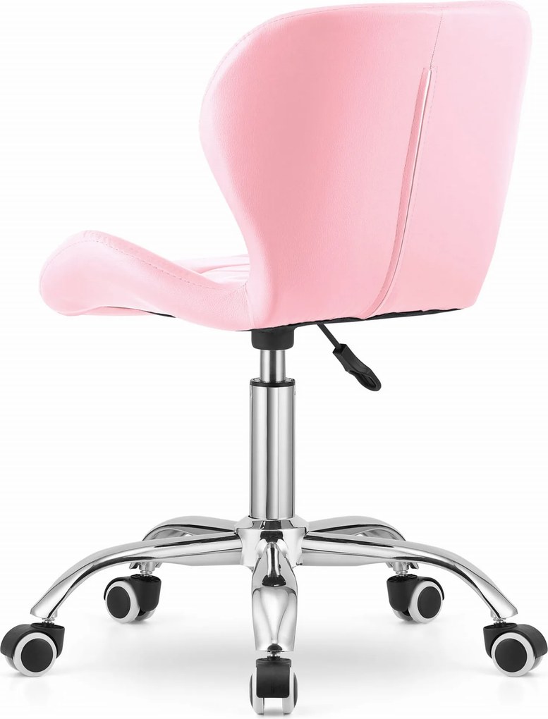 AKCIA Ružová kancelárska stolička AVOLA z eko kože II. akosť