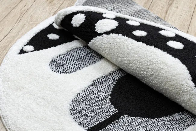 Koberec JOY Teddy krém / čierny kruh
