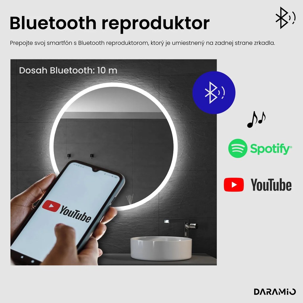 Okrúhle zrkadlo s LED osvetlením E1