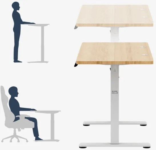 Elektrický výškovo nastaviteľný stôl Mark Adler Leader 6.9 Dub Craft / biely