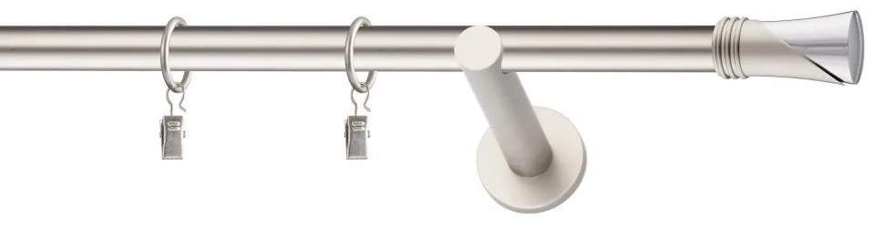 Dekorstudio Chrómová matná jednoradová garniža VEGA 19mm Dĺžka: 120cm, Typ uchytenia: Držiak modern, Typ príslušenstva: Bez príslušenstva