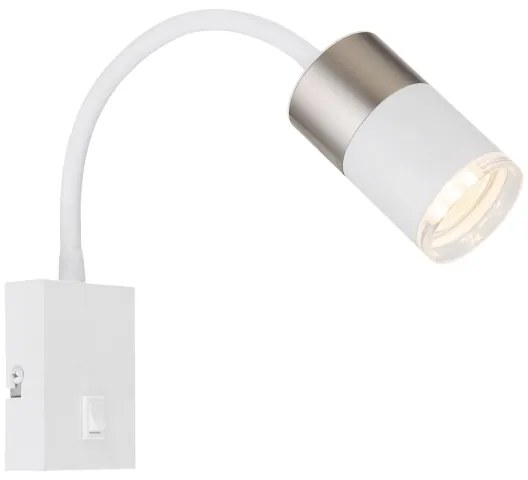 Globo 57851W - Nástenné bodové svietidlo BRISBON 1xGU10/25W/230V biela/chróm