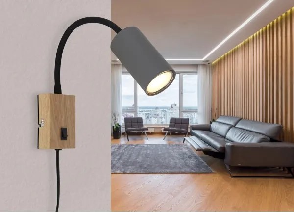 Globo 57911WG - Flexibilná nástenná lampa ROBBY 1xGU10/25W/230V šedá/hnedá