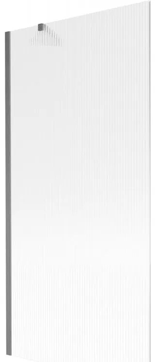 Mexen Next, 1-krídlová vaňová zástena 90 x 150 cm, 6mm sklo Ribs, brúsená grafitová, 895-090-000-00-09-66