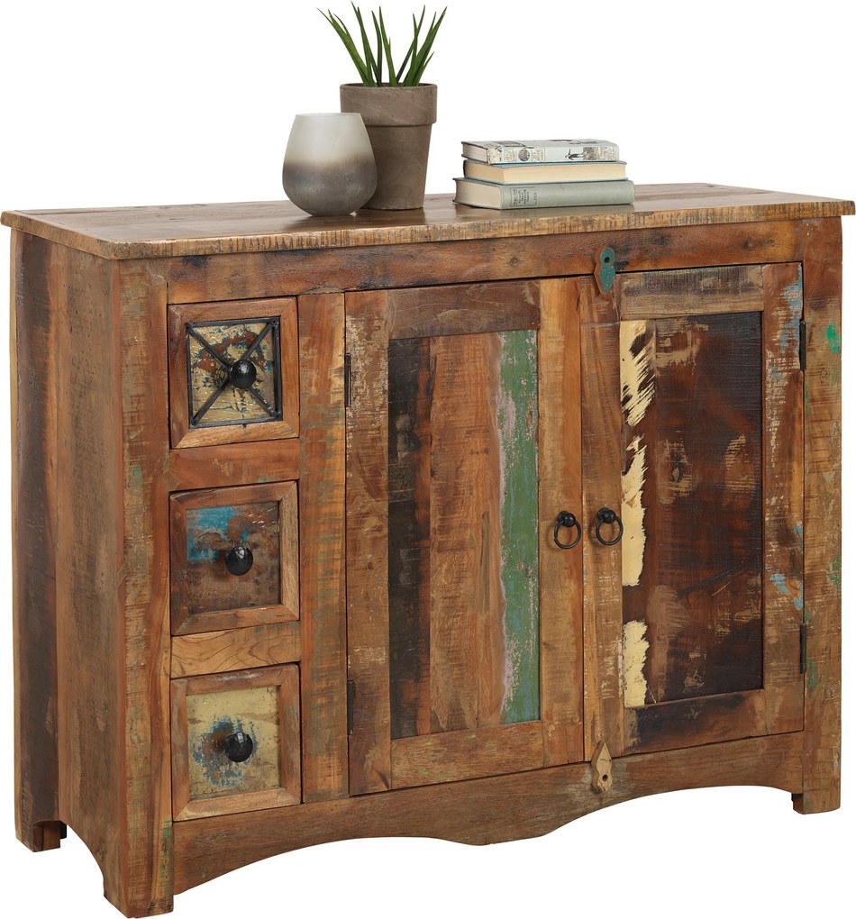 XXXLutz KOMODA, recyklované drevo, viacfarebná, 110/85/40 cm Landscape - Komody - 000377002002