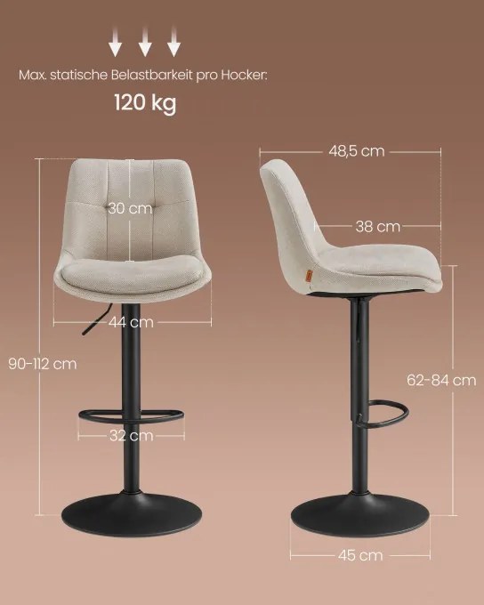 Set dvoch barových stoličiek LJB195W02