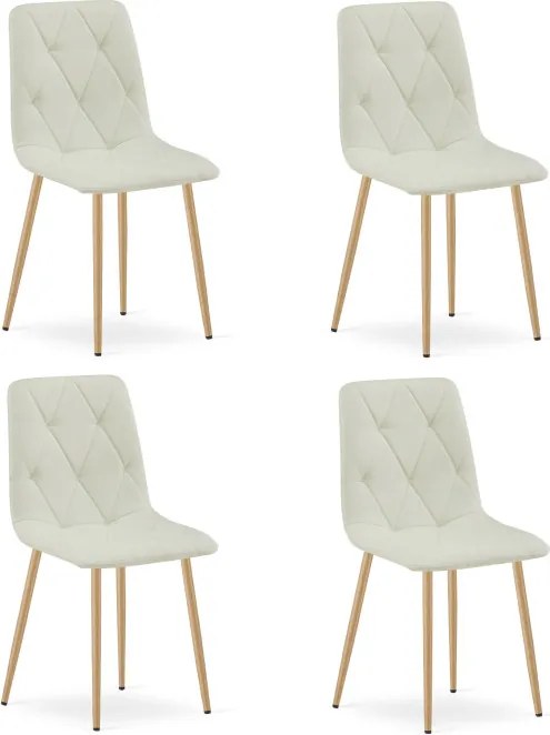Set štyroch jedálenských stoličiek LIBRA béžové / hnedé nohy (4 ks)