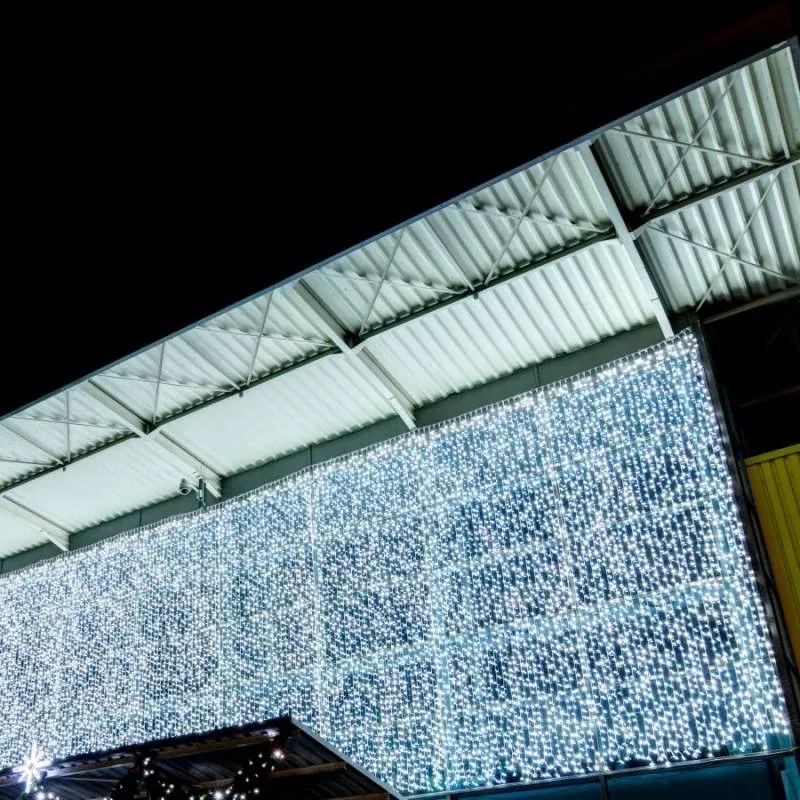 DECOLED Svetelný záves LED, 1x7 m, ľadovo biely, 600 diód, IP67