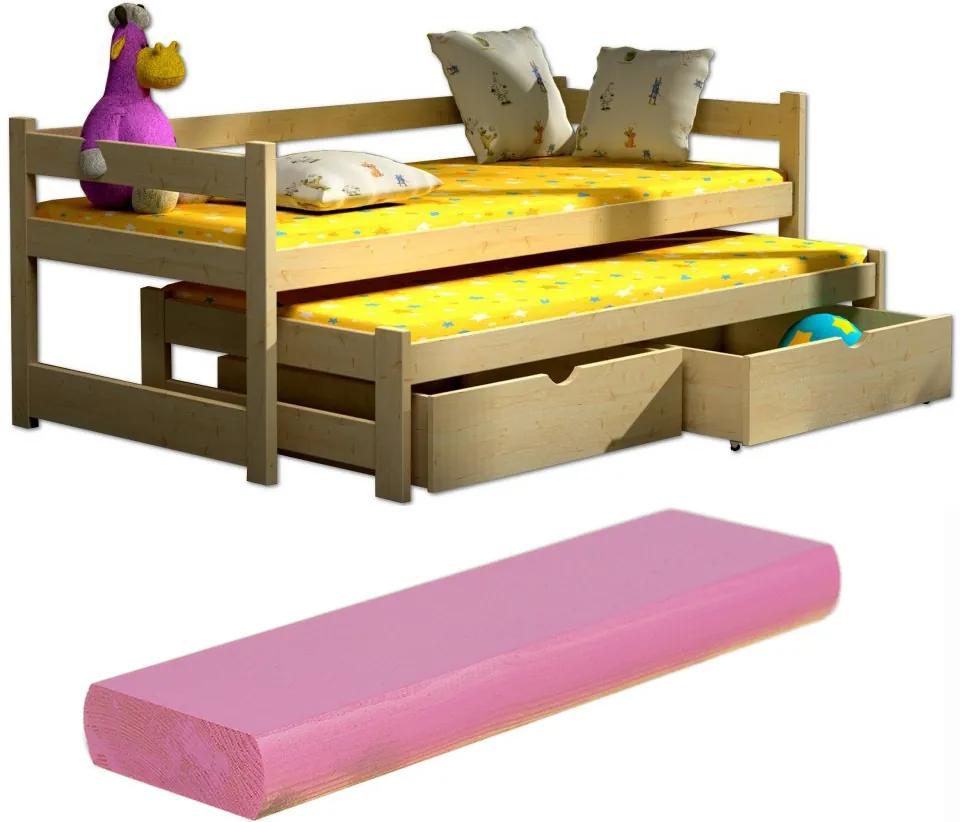FA Veronika 3 180x80 posteľ s prístelkou Farba: Ružová (+44 Eur), Variant bariéra: Bez bariéry, Variant rošt: S roštami