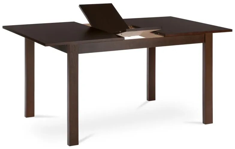 Stůl jídelní rozkládací, 120+30x80x74 cm, MDF + dýha, masiv, ořech