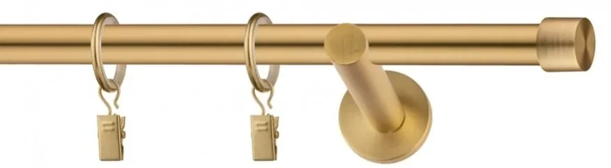 Dekorstudio Garniža jednoradová Luna zlatá 19mm Dĺžka: 120cm, Typ uchytenia: Držiak modern, Typ príslušenstva: Krúžky tiché so štipcami