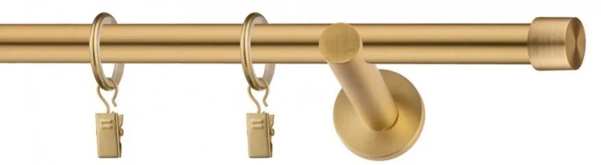 Dekorstudio Garniža jednoradová Luna zlatá 19mm Dĺžka: 220cm, Typ uchytenia: Držiak modern, Typ príslušenstva: Krúžky tiché so štipcami