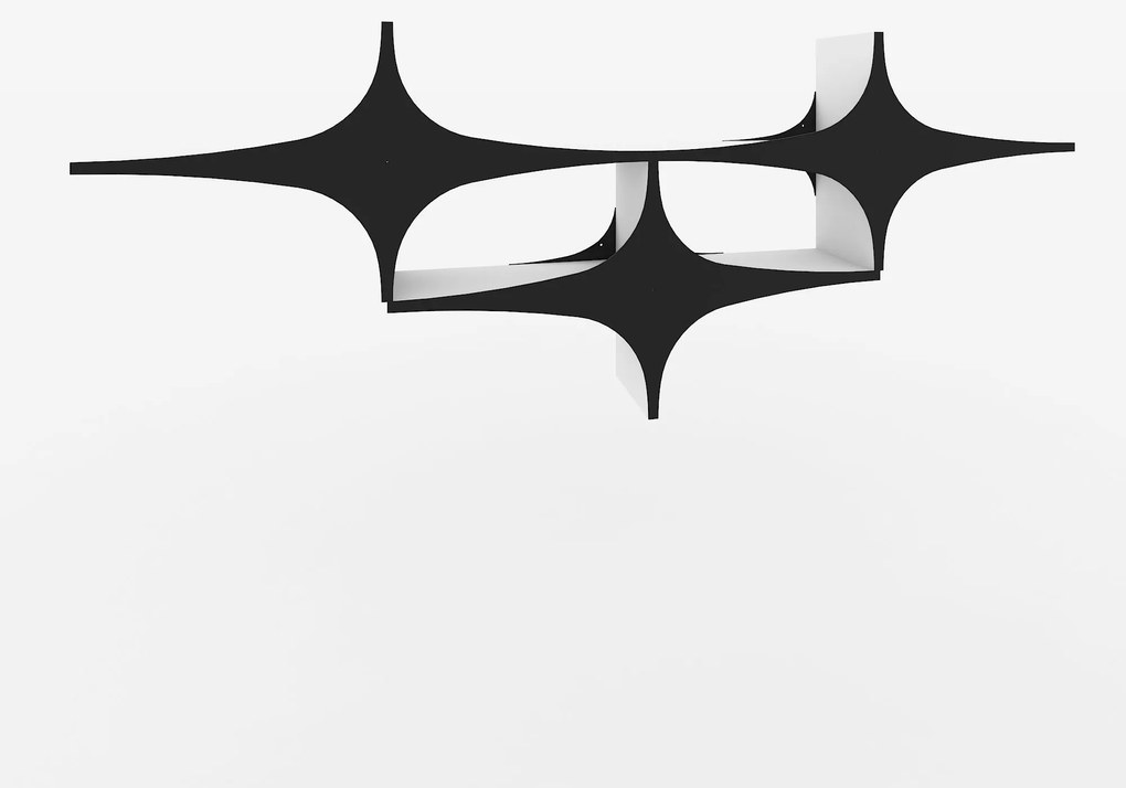 Nástenná polica Susen čierna/biela