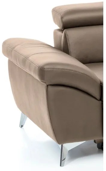 Rozkladacia kožená rohová sedacia súprava SALERNO II pravá hnedá