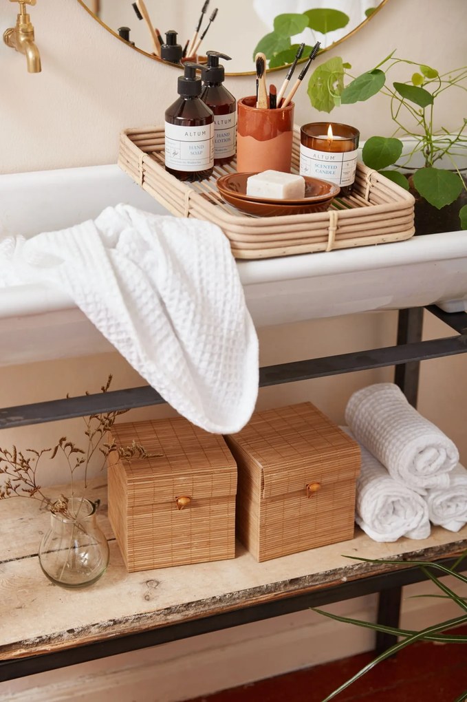 Ib Laursen Bavlnený uterák Liseleje Waffle White 50 × 100 cm