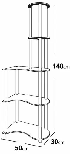 Stojacia lampa s poličkami 1xE27/40W/230V 140 cm čierna/hnedá
