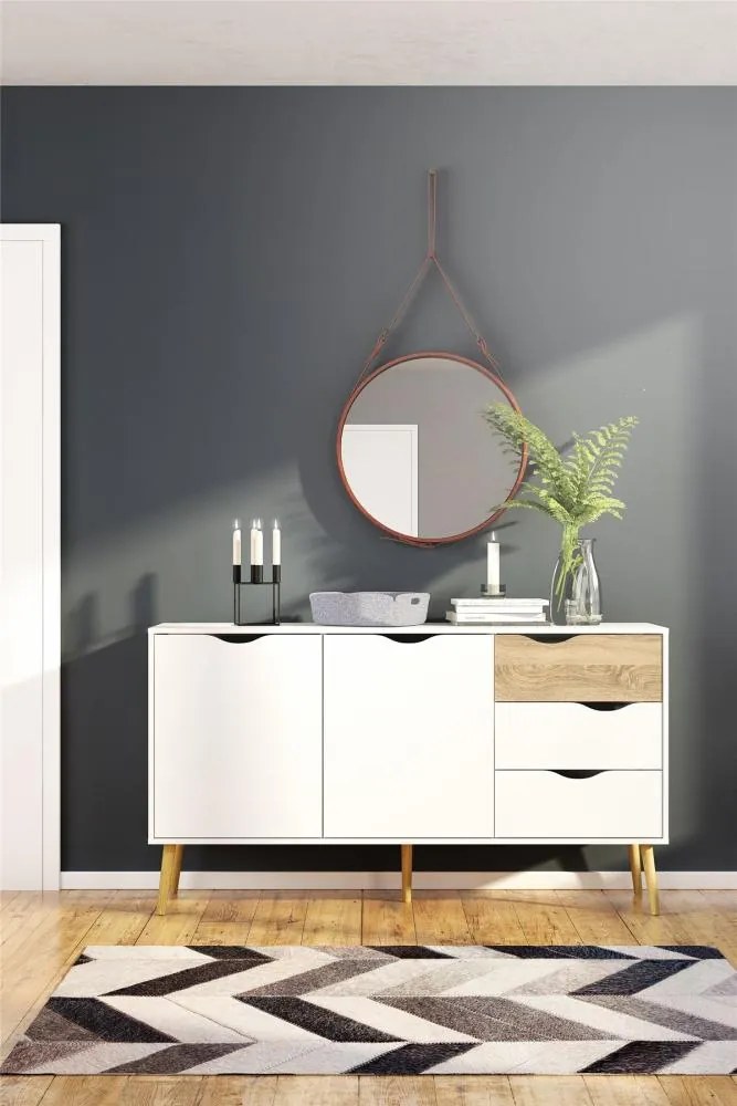 Biela komoda OSLO 75381 s 3 zásuvkami