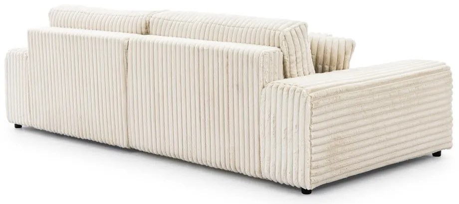 Krémová menčestrová rozkladacia/s úložným priestorom rohová pohovka (pravý roh) Sarina – Ropez