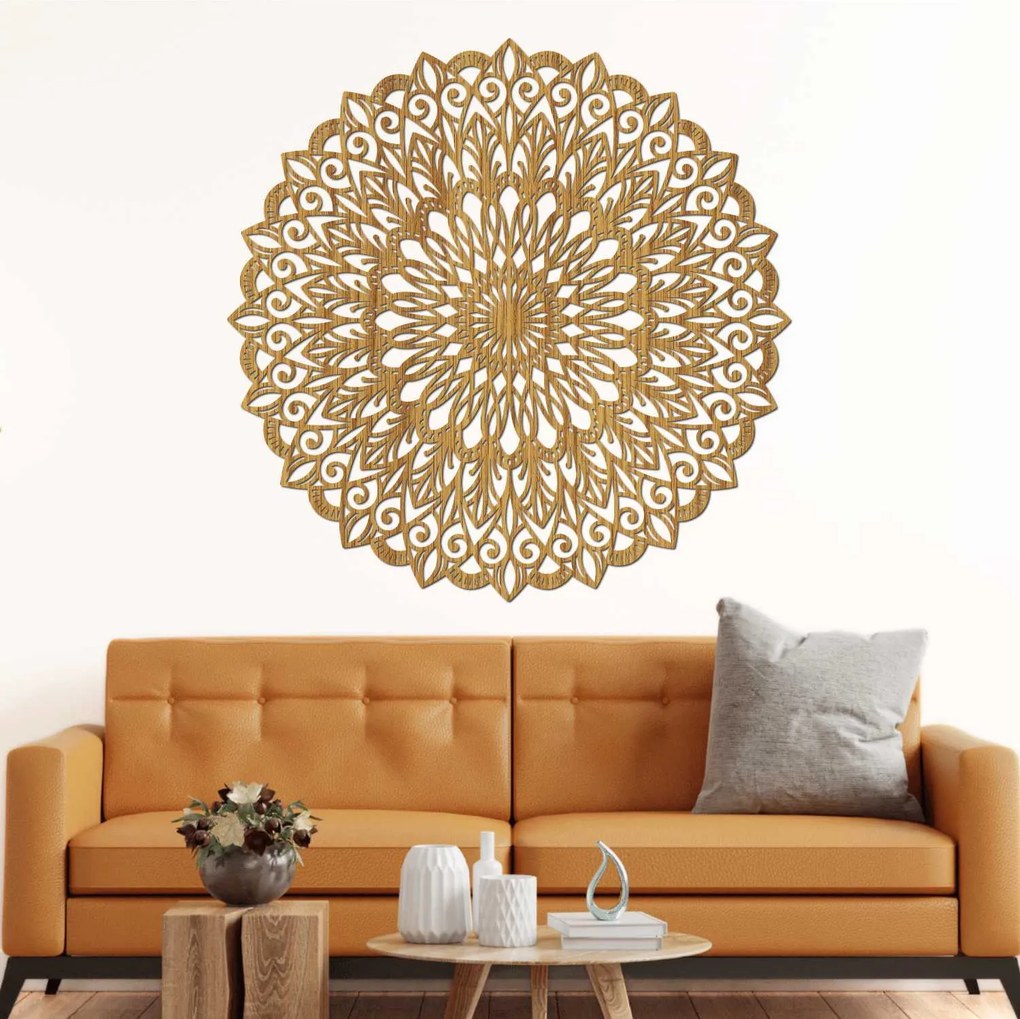 SENTOP | Drevená 3D mandala na stenu | Luxusný vyrezávaný obraz do obývačky | SENTOP HDF0251-akcia20