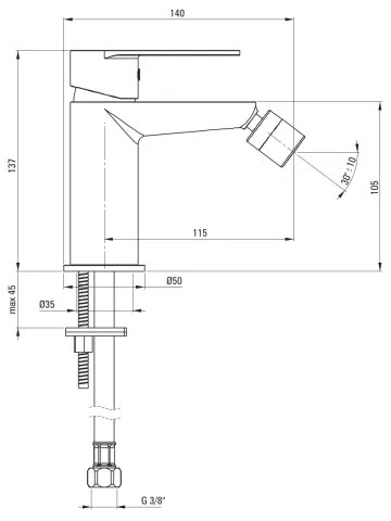 Deante BGA_030M - Bidetová batéria ALPINIA lesklý chróm