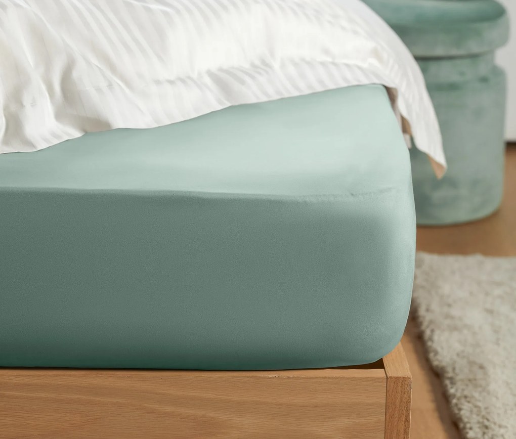 Džersejové napínacie prestieradlo, štandardná veľkosť, mätové