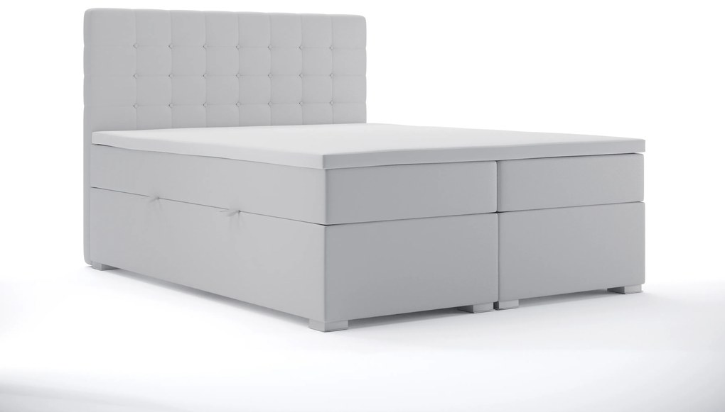 Kontinentálna posteľ 160 cm Clady (biela ekokoža) (s úložným priestorom). Vlastná spoľahlivá doprava až k Vám domov. 1044196