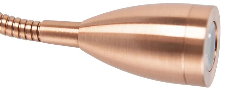 Moderná nástenná lampa medená s čiernym zamatovým tienidlom - Brescia