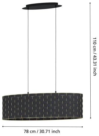 Eglo 99613 - Luster na lanku MARASALES 2xE27/40W/230V