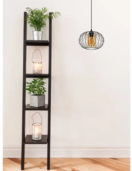 Luster na lanku CORRINI 1xE27/60W/230V pr. 25 cm čierna/béžová