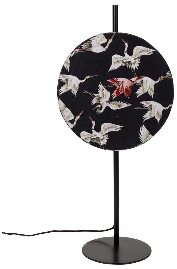 Čierna stolová lampa s textilným tienidlom (výška 71 cm) Jaylee – White Label