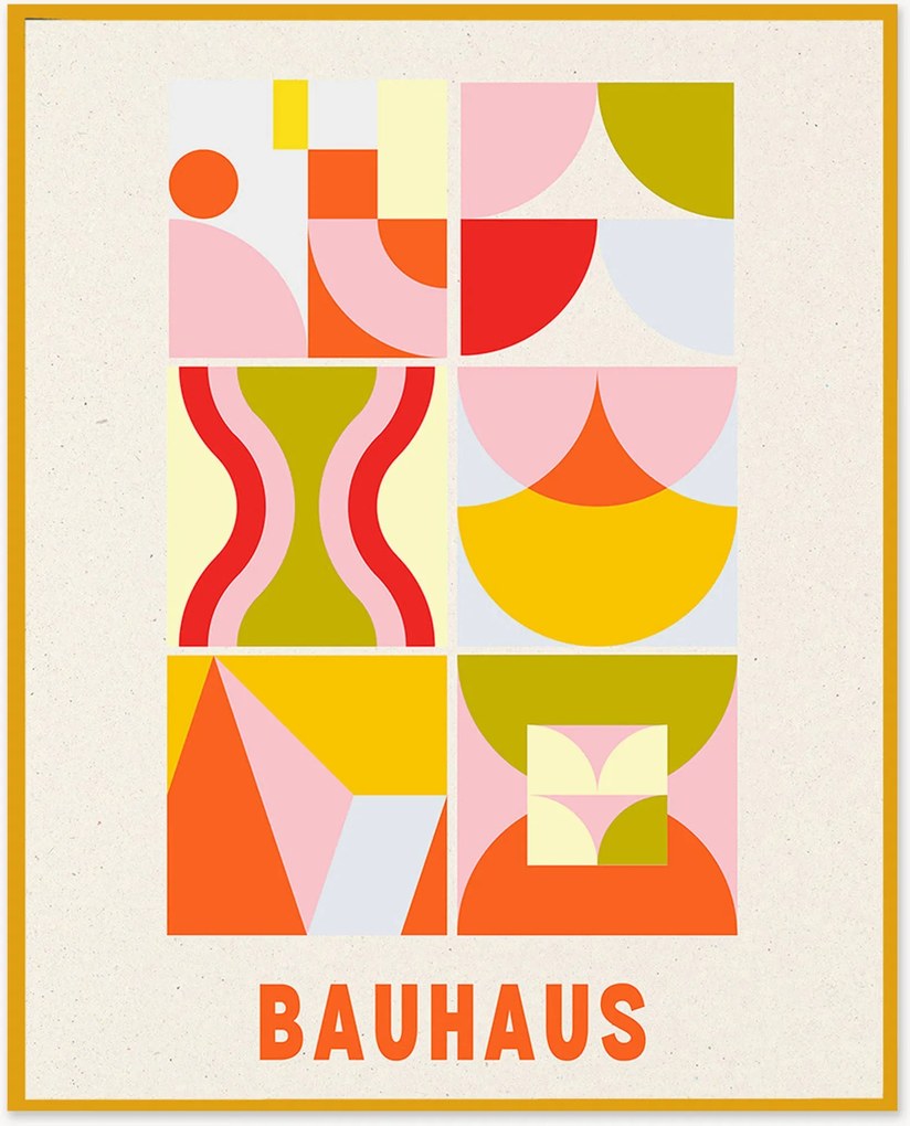 Nástenná dekorácia v ráme Bauhaus in Orange