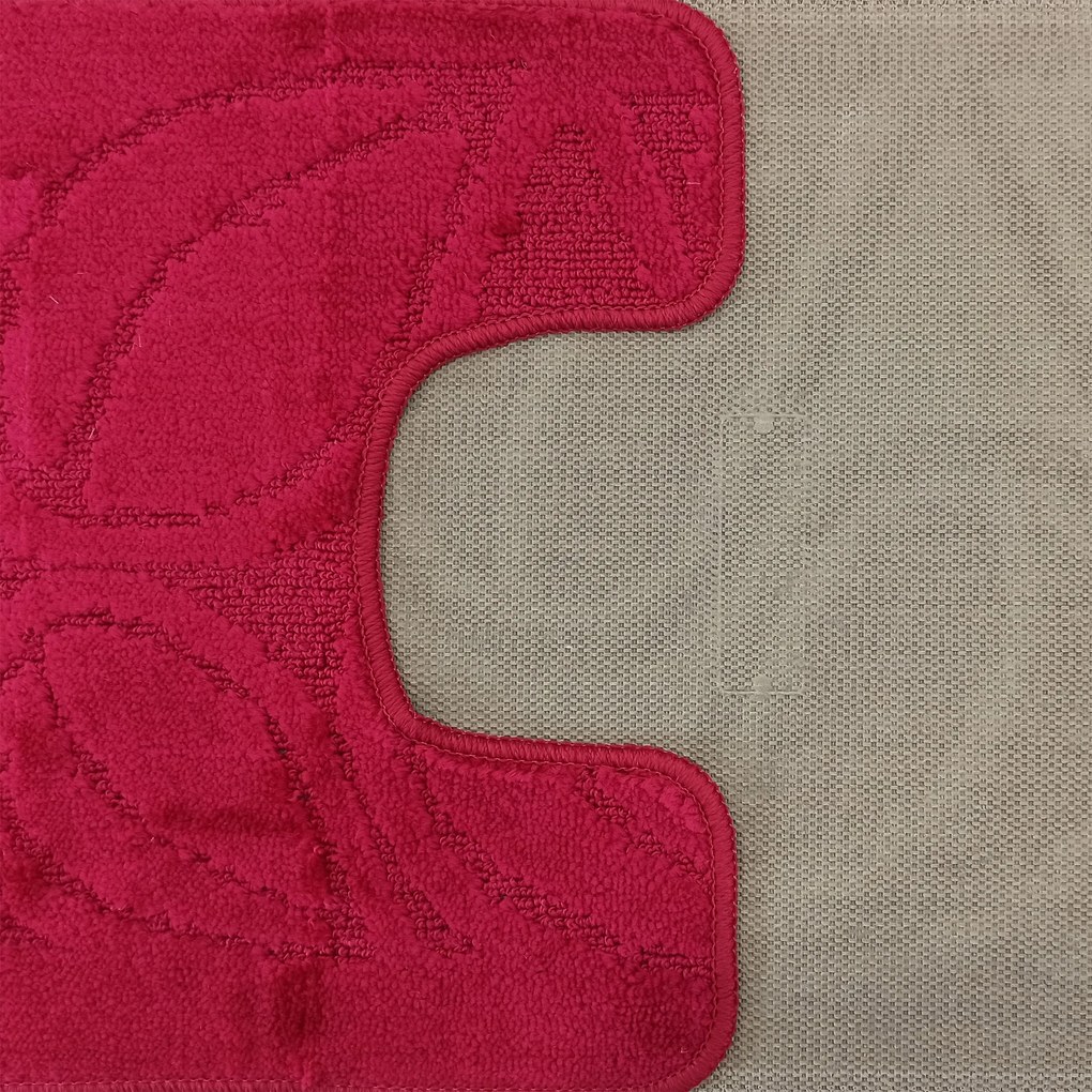 DY Kúpeľňová sada koberčekov s výrezom Flora - tmavoružová