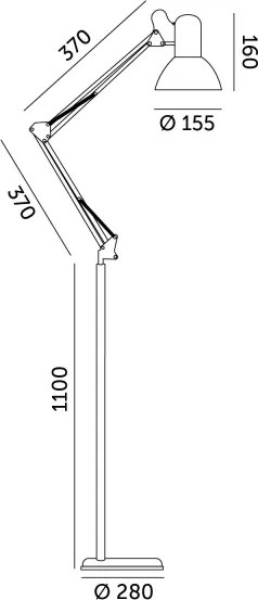 BRILAGI - Flexibilná stojacia lampa TASKER 1xE27/60W/230V 184 cm čierna