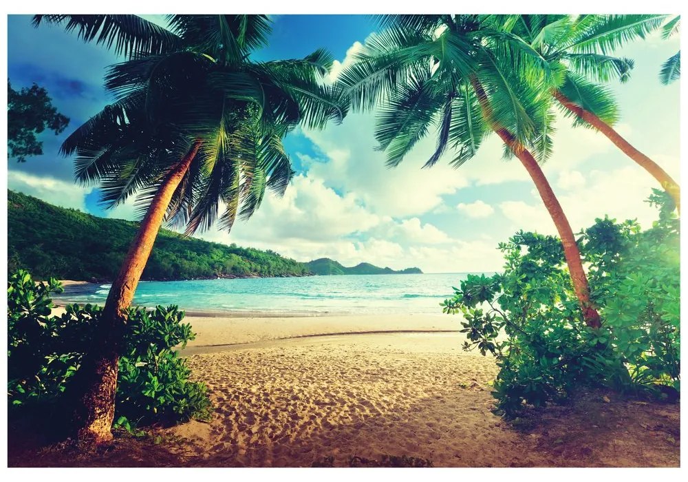 Samolepiaca fototapeta západ slnka na ostrove Seychely