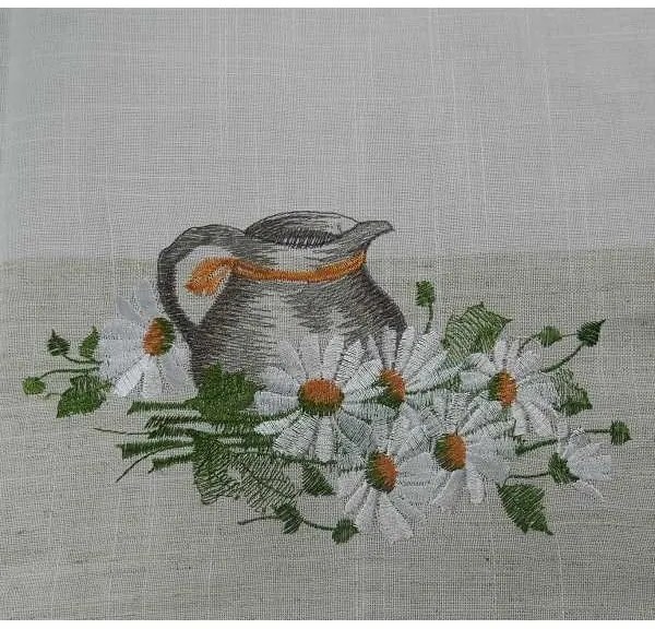 Ľanový obrus Džbán s kvetmi 85x85 cm